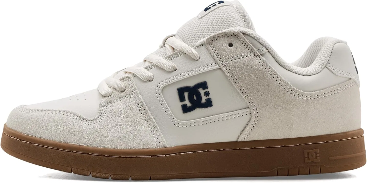 Кроссовки для скейтбординга DC Manteca, Leather nubuck suede or mesh upper, White/Navy/Gum — фото 4