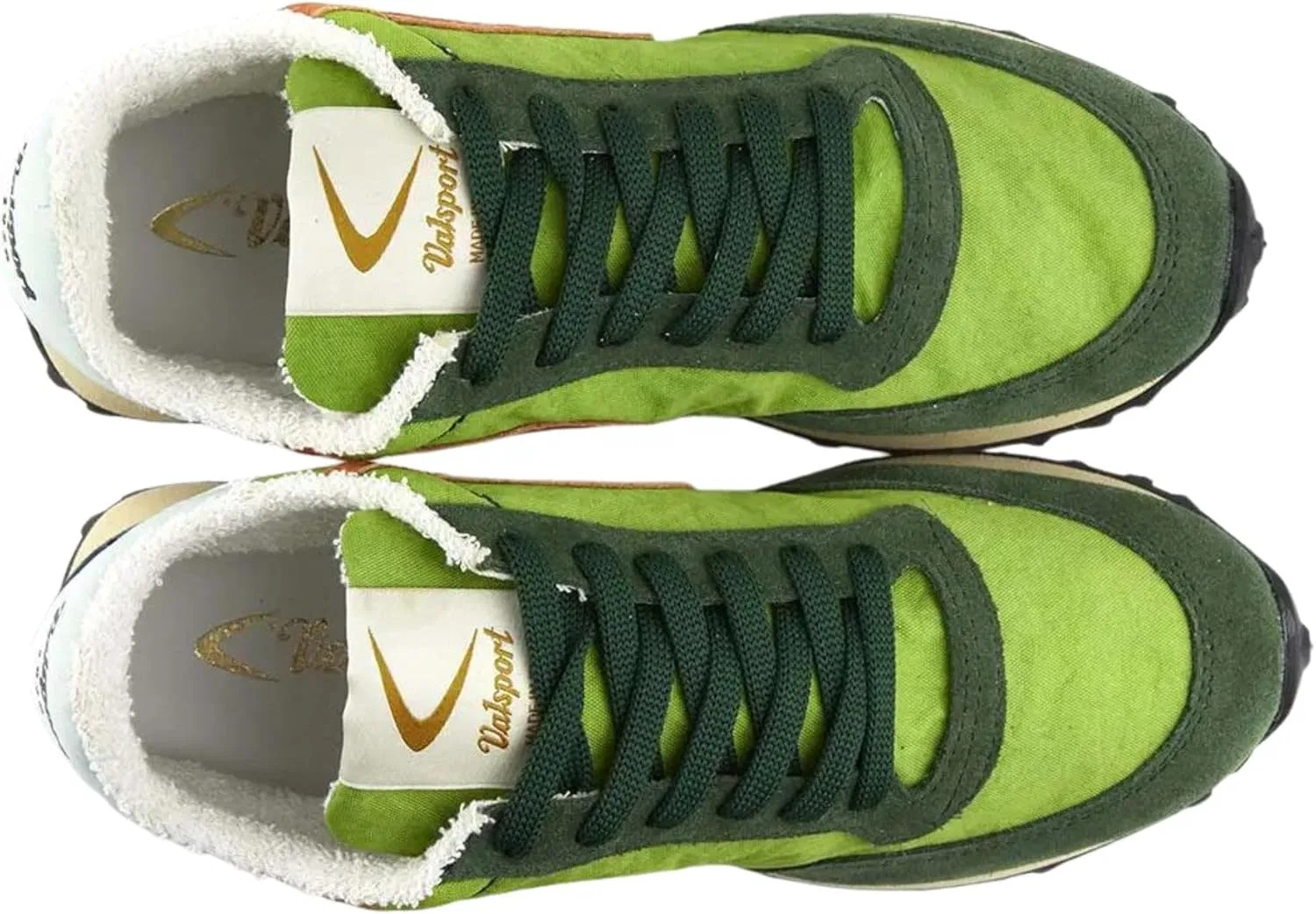 Мужские повседневные кроссовки Valsport Starting Shoes, верх из замши и нейлона, светло-зеленый цвет, кожа Boomerang, синие детали — фото 2