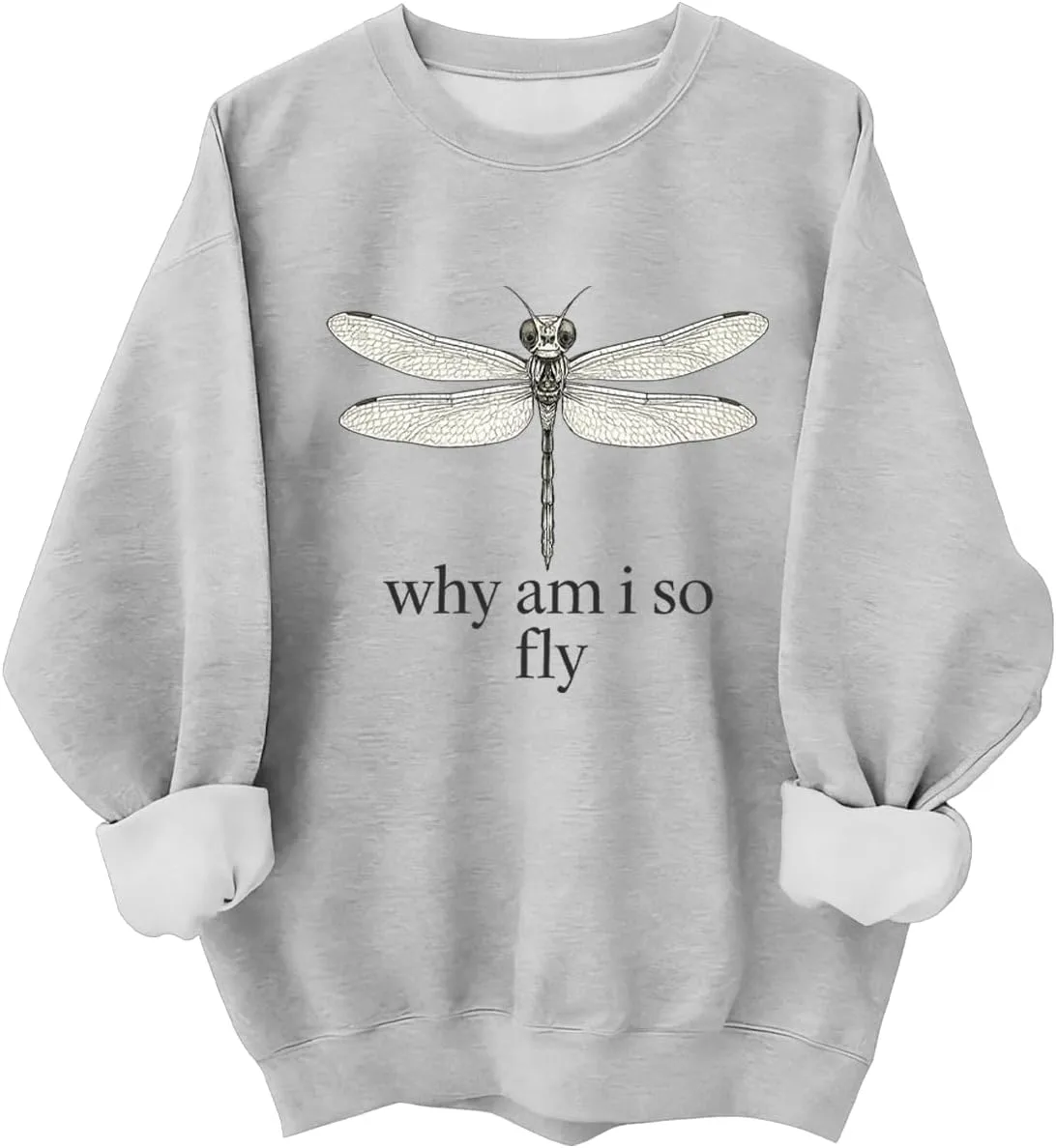 

Толстовка с принтом "Why Am I So Fly Dragonfly" Kzggs