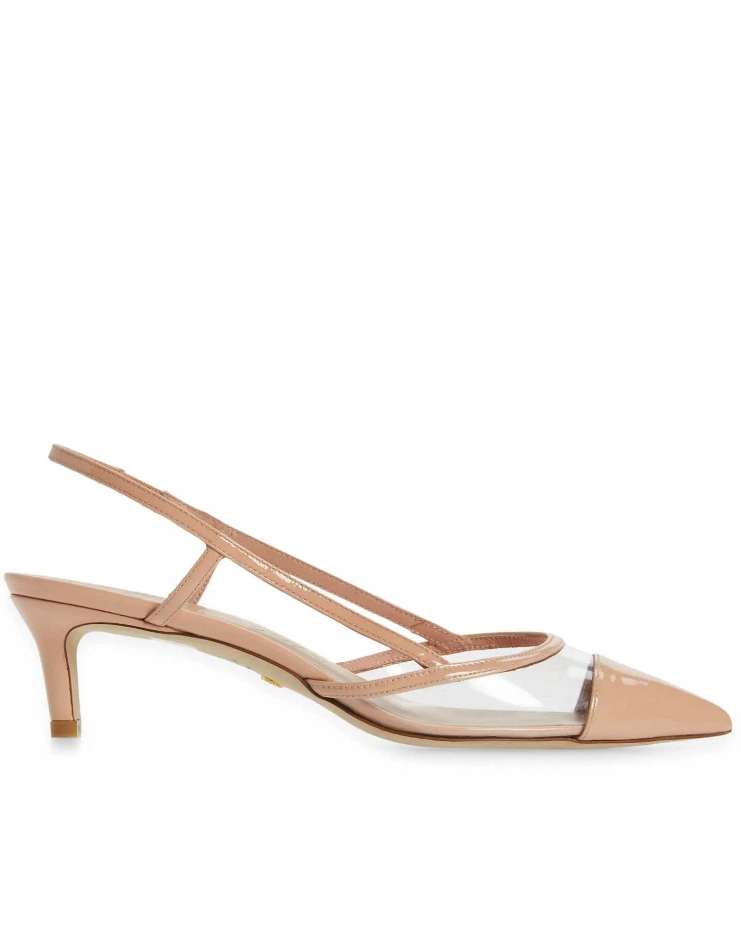 Женские туфли-лодочки Mondrian Slingback 50 мм в цвете Adobe/прозрачный Stuart Weitzman, Adobe/Clear — фото 3