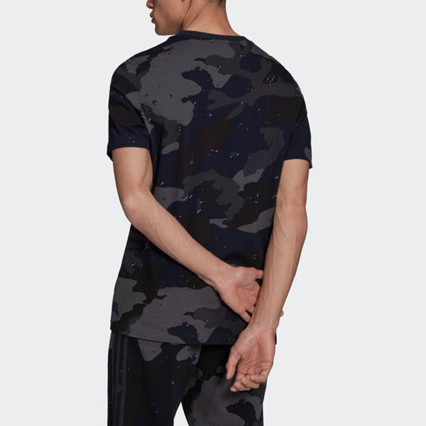 Футболка originals camouflage printing short sleeve navy blue Adidas, синий — фото 3