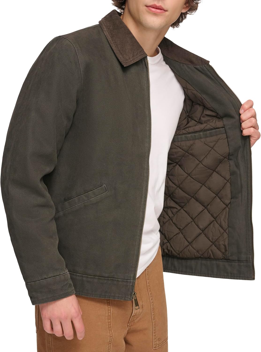 Куртка Levi's Workwear из хлопчатобумажной ткани с вельветовым воротником и воротником Depot, Olive — фото 4