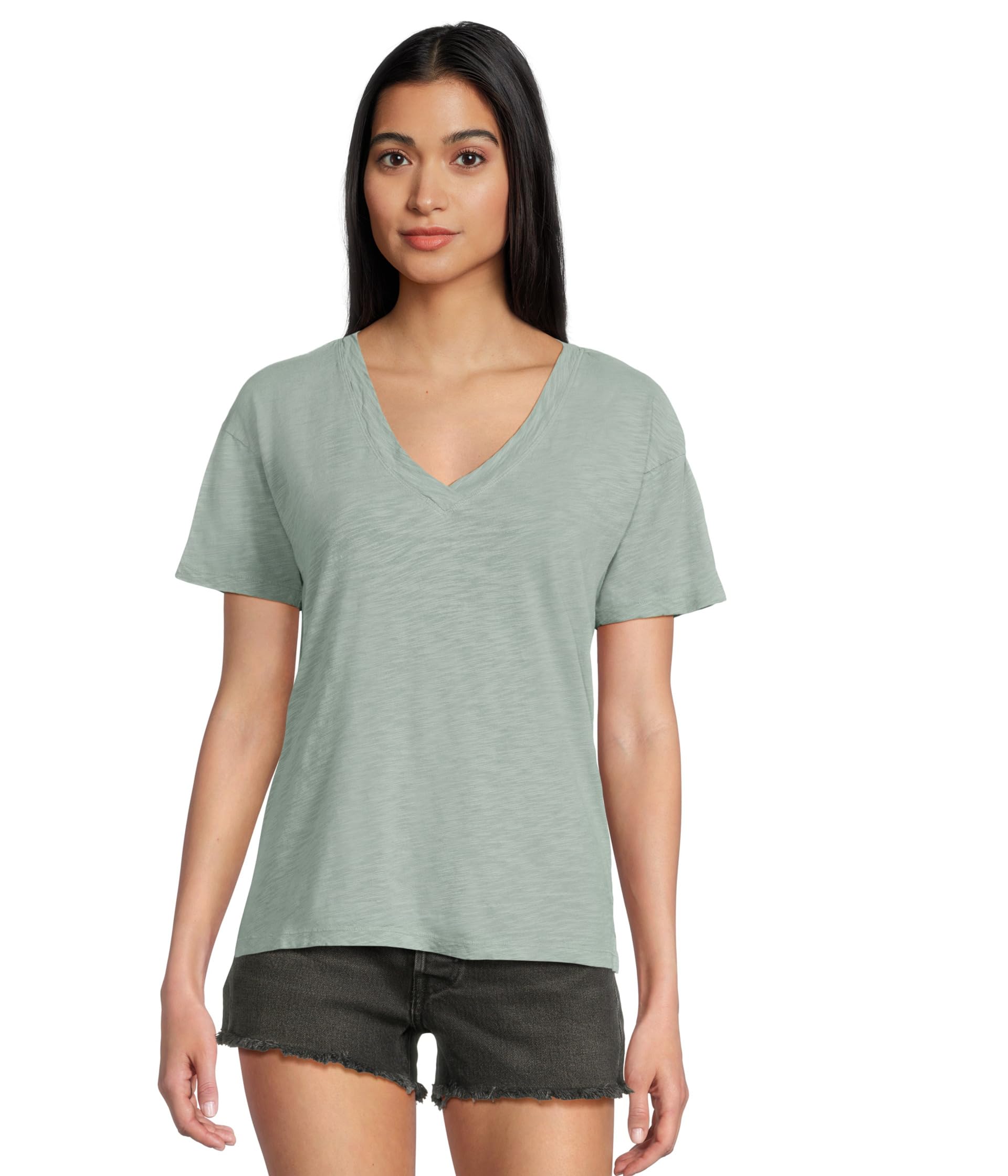 

Футболка Mod-o-doc Short Sleeve V-Neck Boxy Tee, Gris Mist