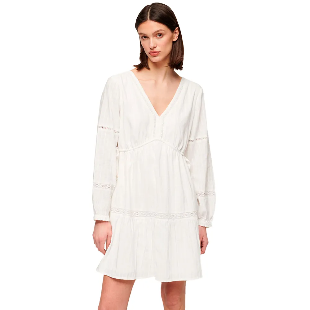 

Платье Superdry Ibiza Tiered Mini long sleeve, белый