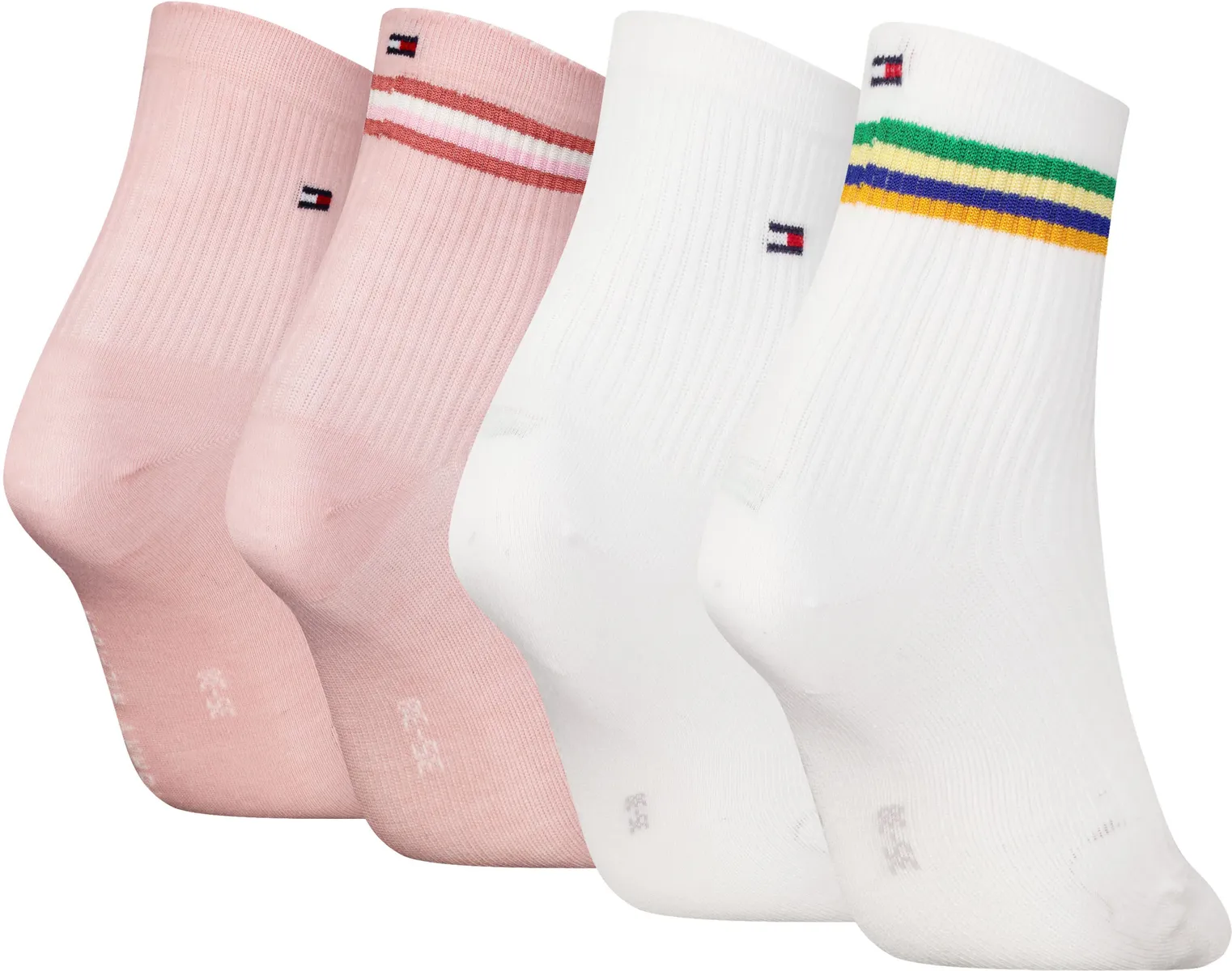 

Короткие носки Tommy Hilfiger (4 шт.) с полосками и этикеткой-флажком, розовый