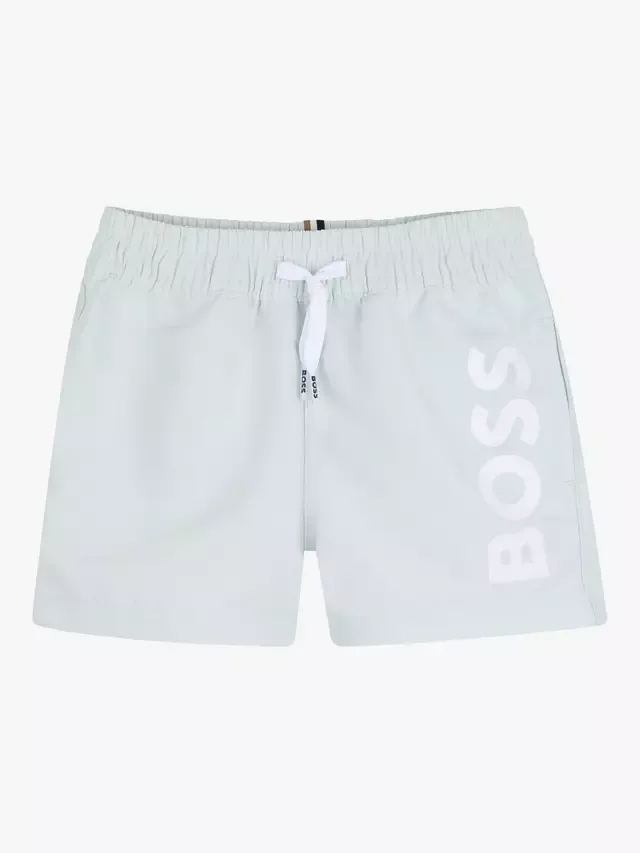 Детские плавательные шорты с логотипом, цвет зеленый росток HUGO BOSS