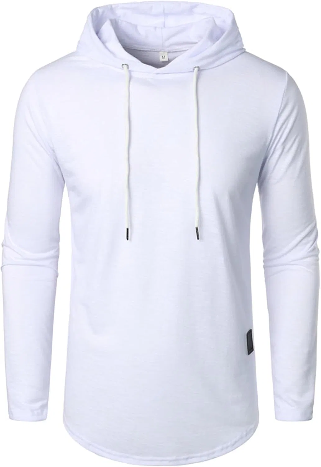 Мужская худи Casual Long Sleeve Pullover Lightweight Cotton Cozy Drawstring Hooded Slim Fit, White