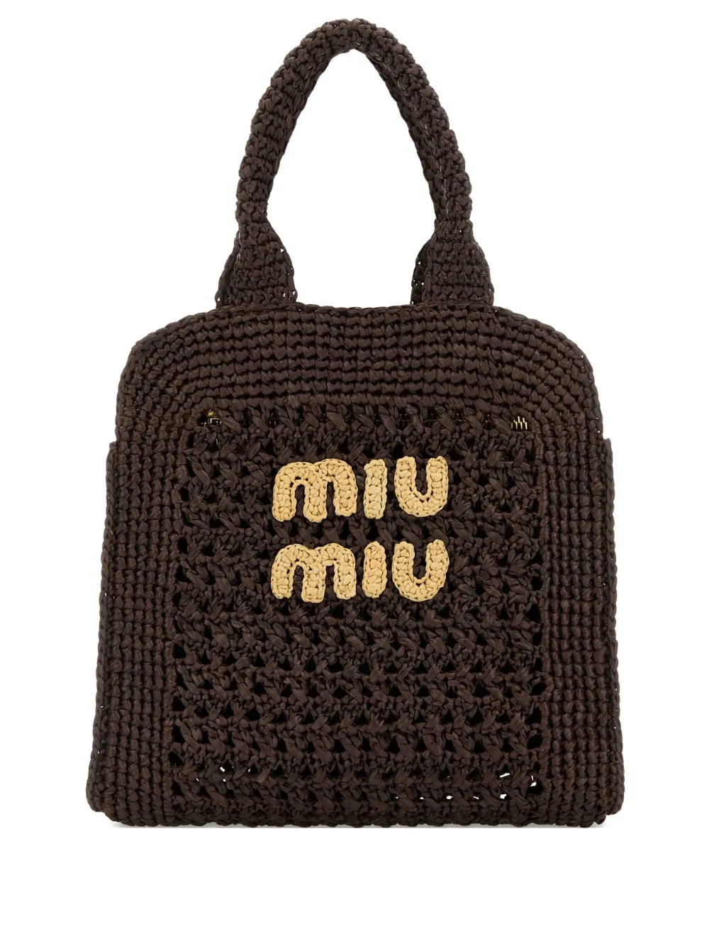 

Сумка-тоут в технике кроше MIU MIU, коричневый