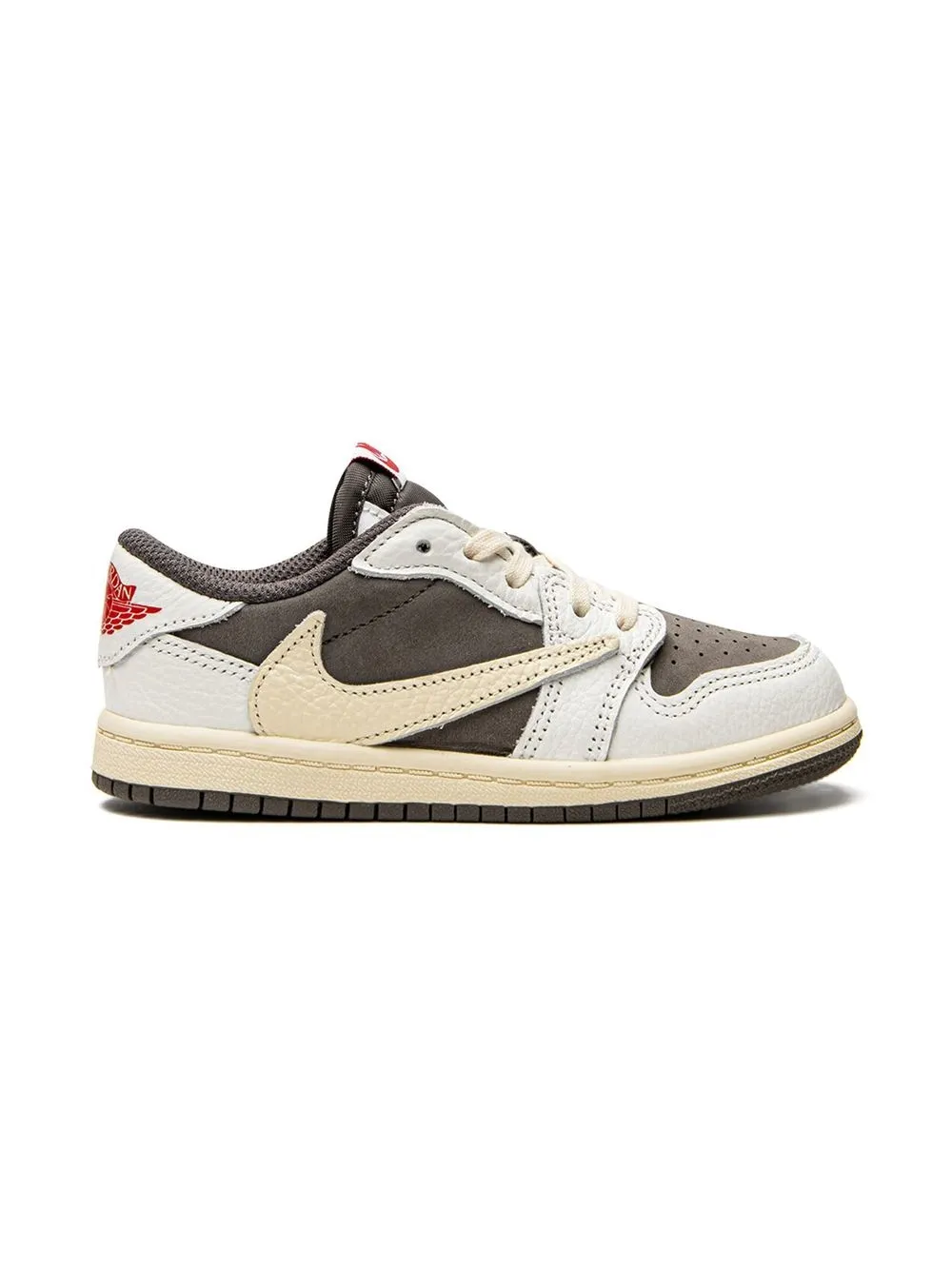 Кроссовки Jordan 1 Low из коллаборации с Travis Scott Jordan Kids, белый — фото 2