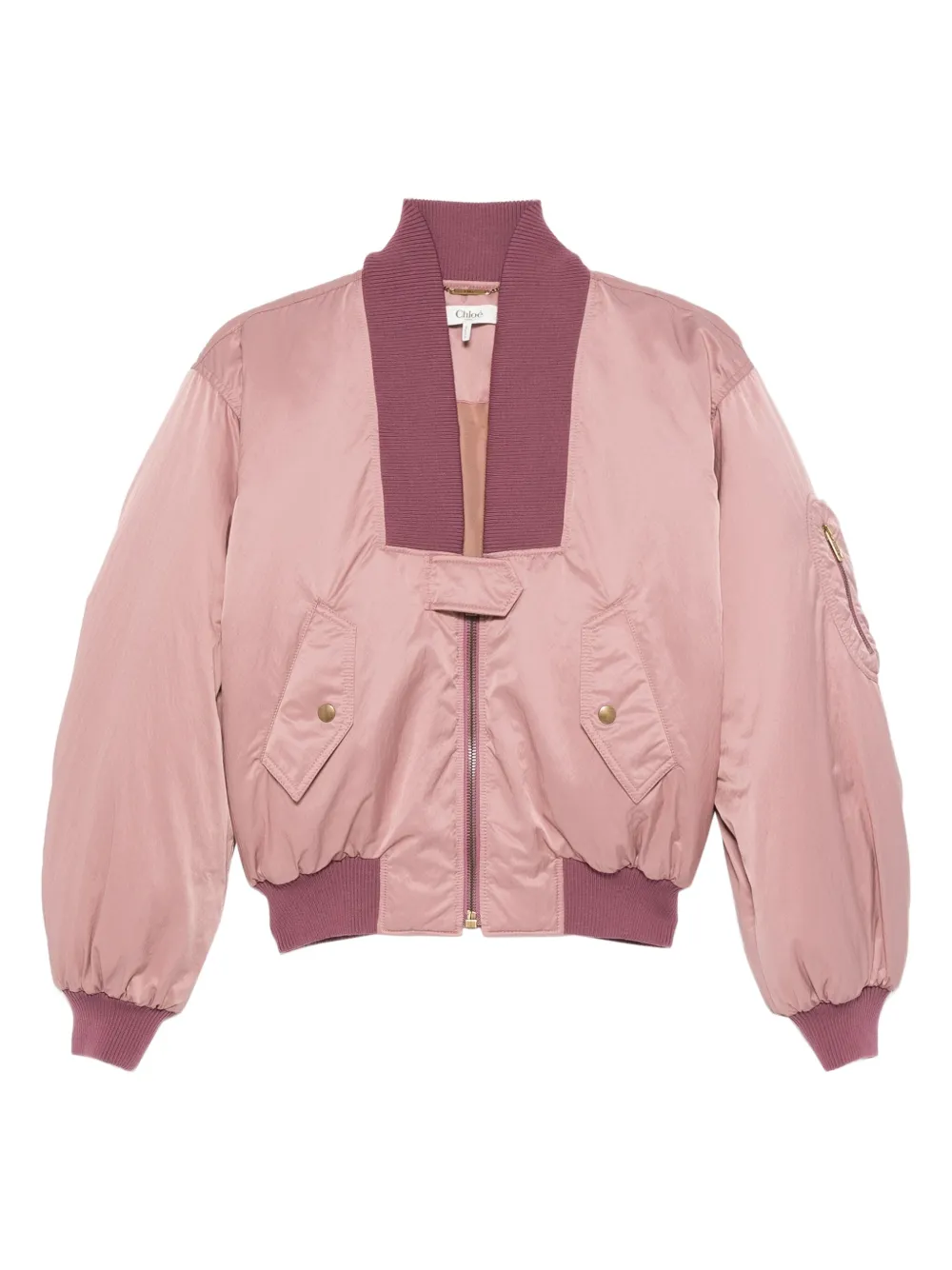

Укороченный бомбер на молнии CHLOÉ, розовый