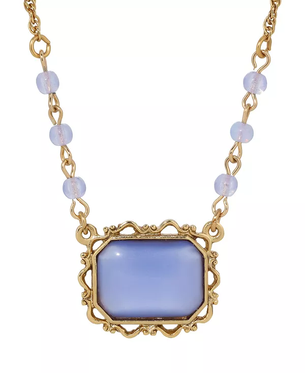 

Ожерелье с подвеской из акриловых бусин лунного камня 2028, blue