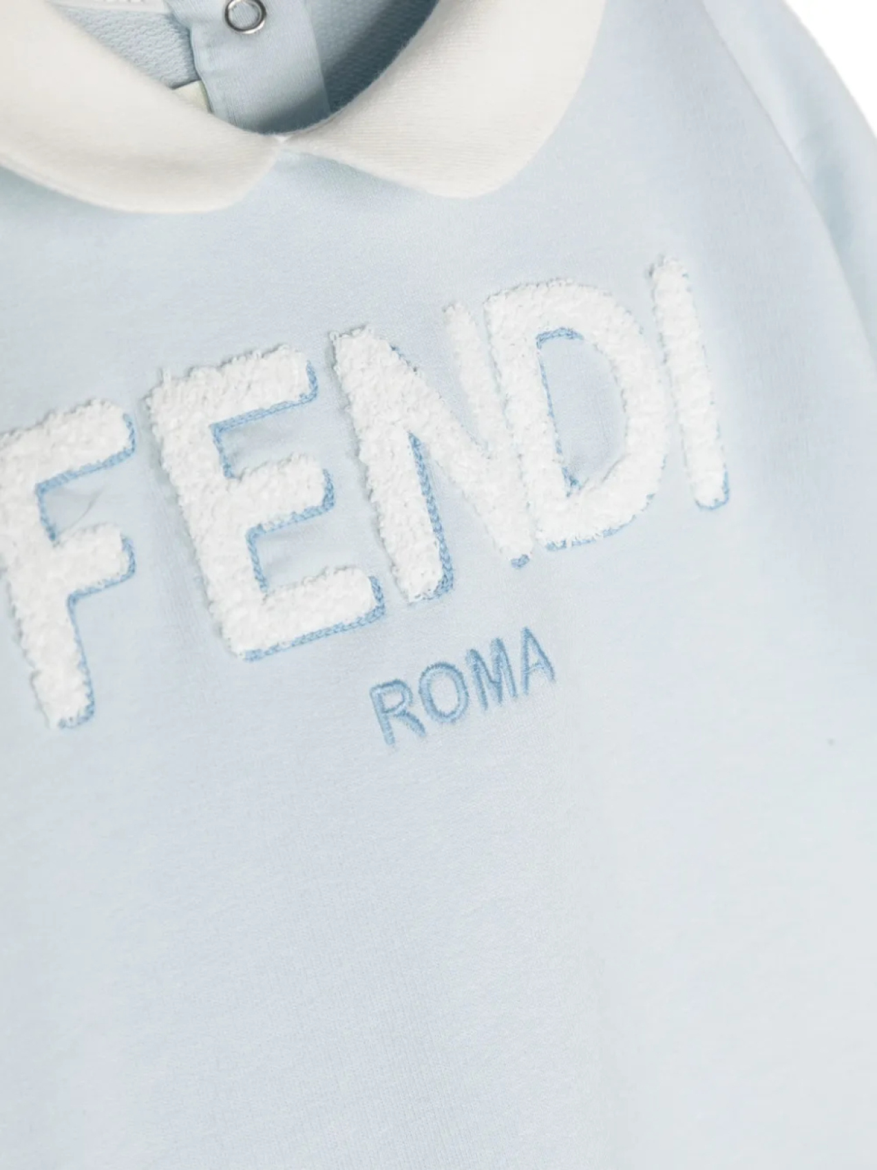 "комплект из комбинезона, шапки и нагрудника с логотипом " Fendi Kids, синий — фото 2