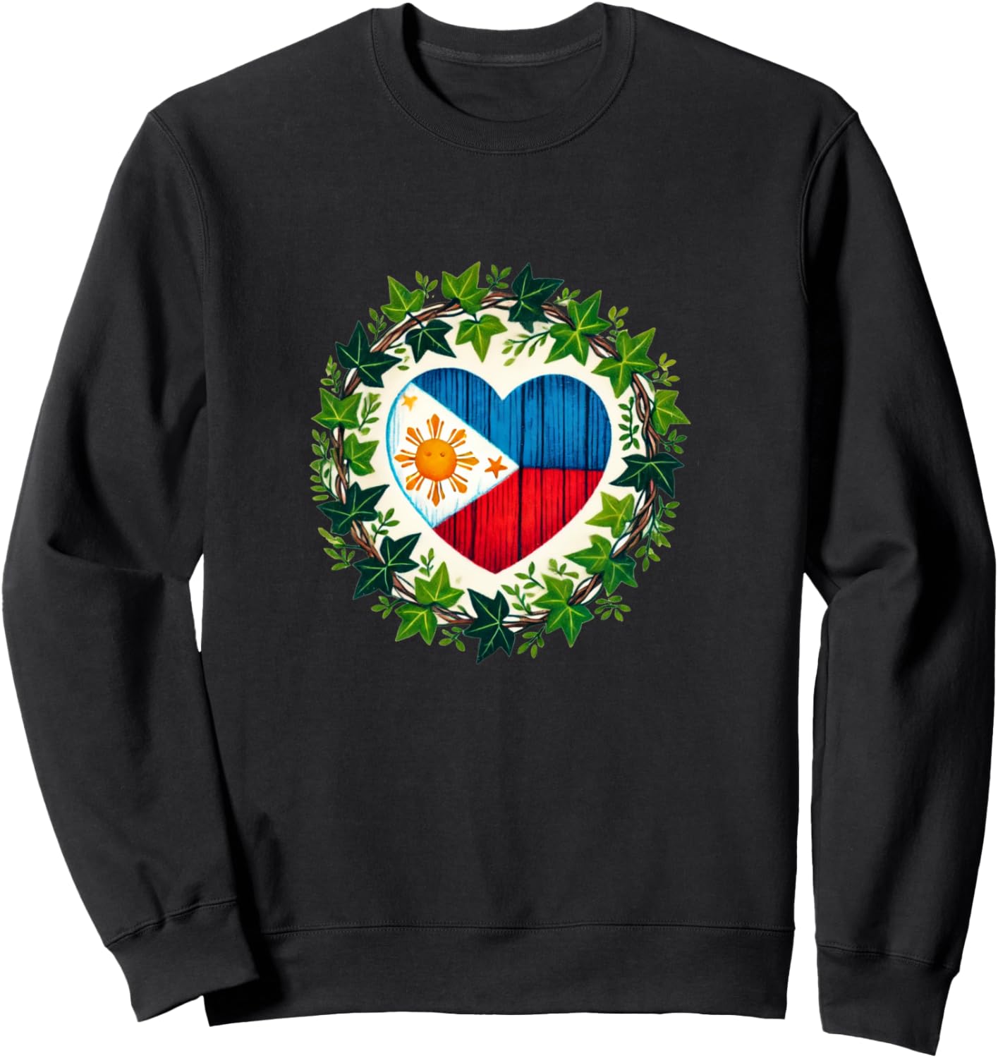 

Толстовка с изображением сердца и флага Филиппин Philippines Art Snugg, черный