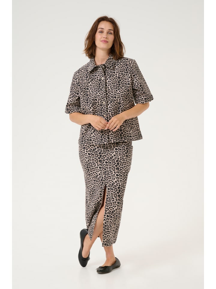 

Юбка длиной до колена Kaffe, цвет classic leopard print