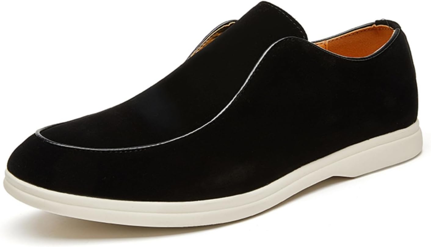 

Мужские слипоны-лоферы из замши с круглым носком, низкие, нескользящие, повседневные, удобные, легкие и дышащие, прогулок, работы в офисе, гольфа, путешествий и ежедневной носки, пенни-лоферы Yrzhgdl, черный