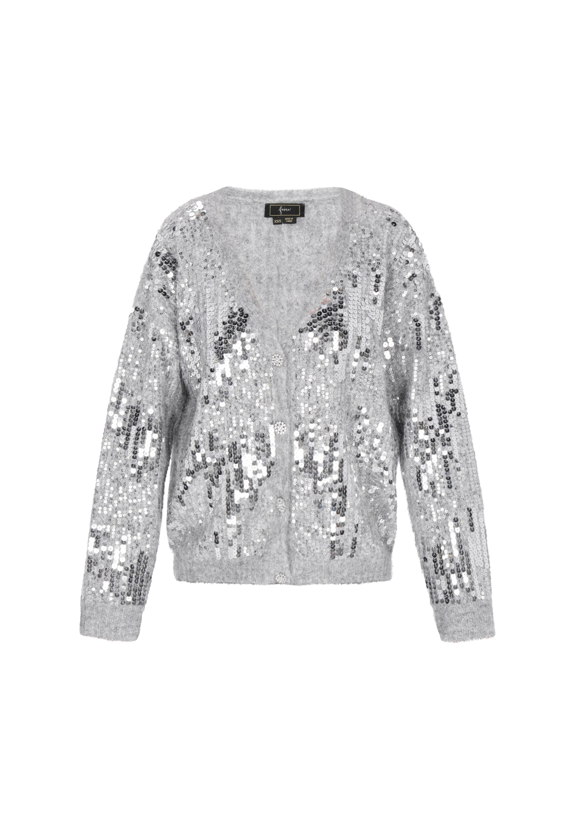 

Faina Вязаный кардиган светло-серого цвета