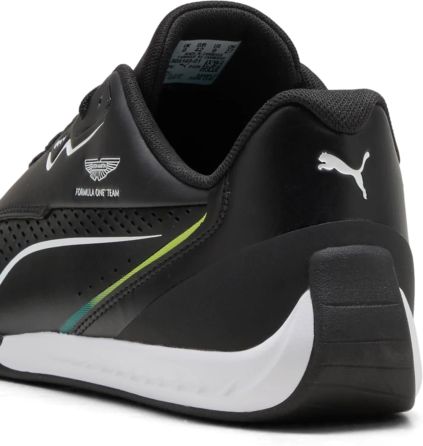Кроссовки PUMA Adult x Aston Martin ARAMCO F1 Team Drift Cat 11 Low Trainers, Black Green Lux — фото 2