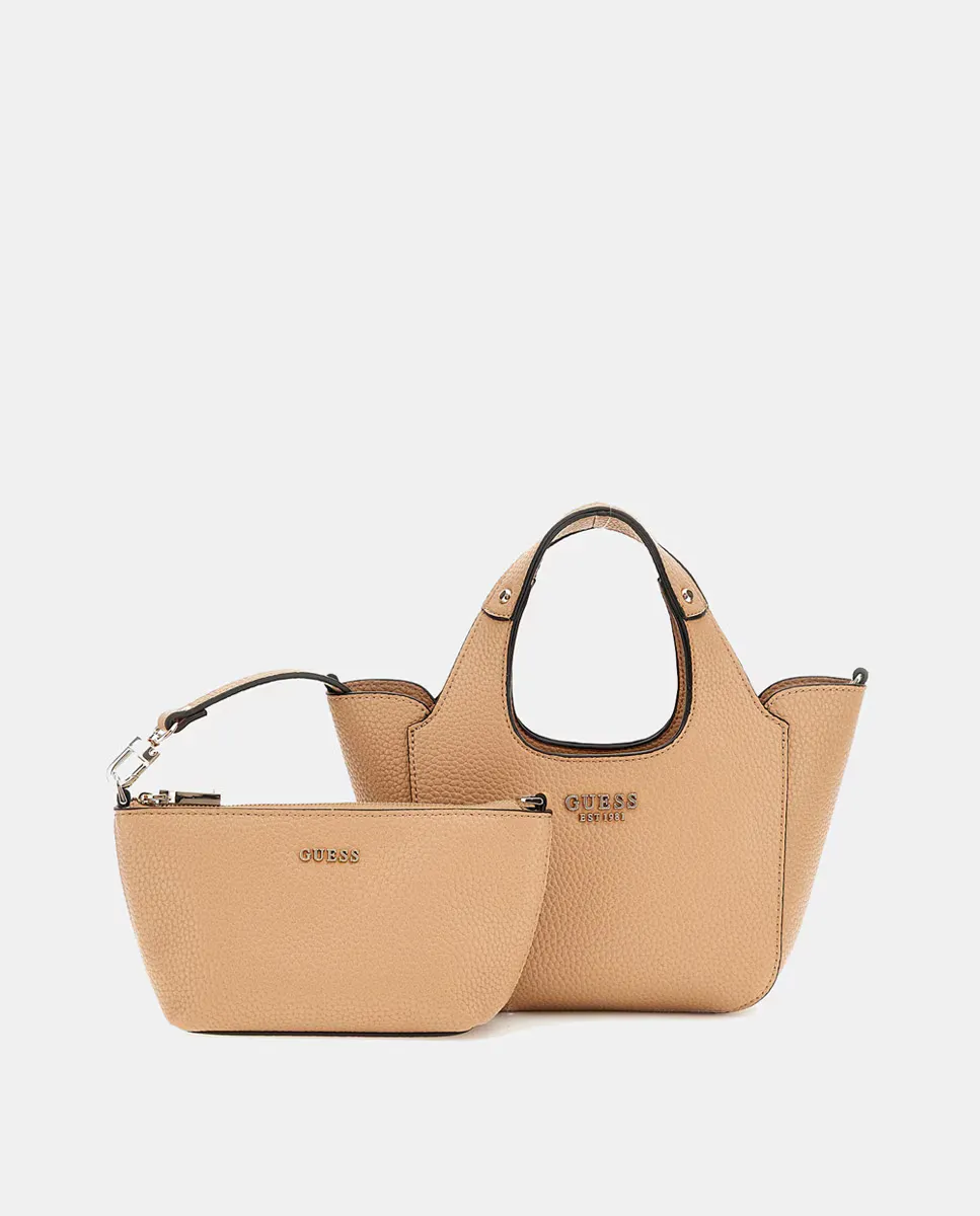 

Маленькая сумка на плечо с магнитной застежкой и чехлом Guess, бежевый