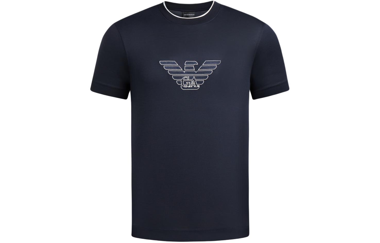 Футболка SS24 Мужская Синяя EMPORIO ARMANI, Морской Синий — фото 4