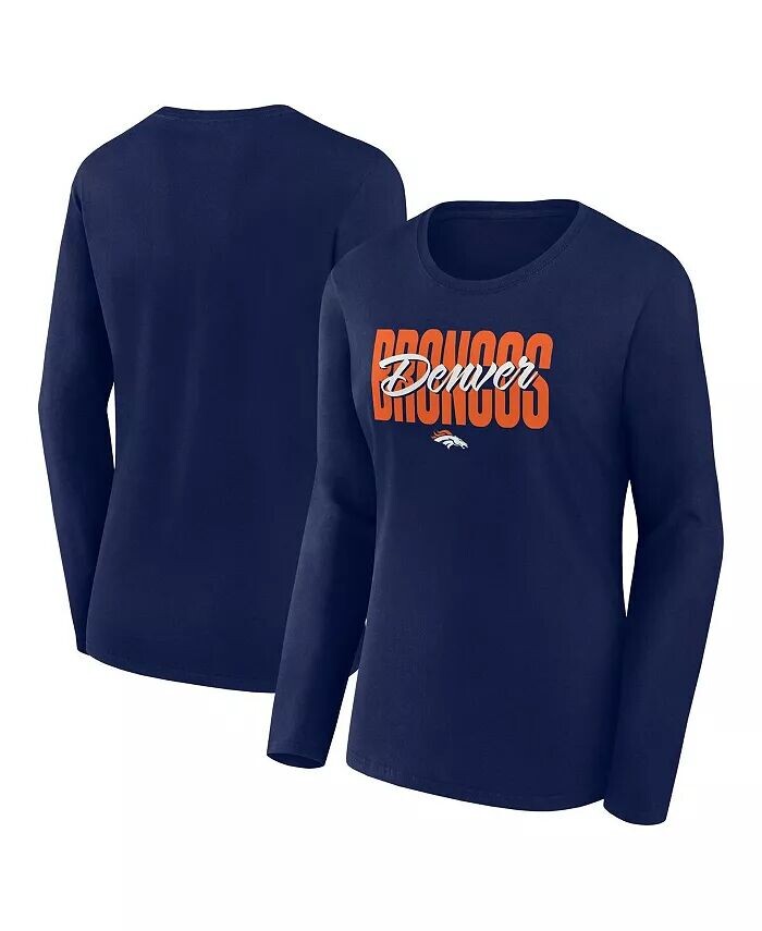 

Женская темно-синяя футболка Denver Broncos Grip с длинным рукавом Logo Athletic