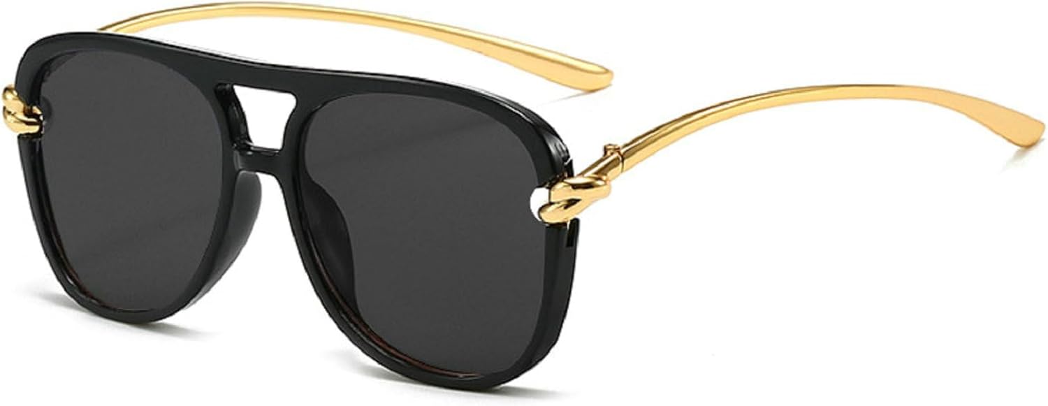 

Модные солнцезащитные очки-пилот для женщин и мужчин, с двойной перемычкой, в стиле 70-х, увеличенного размера, с градиентным металлическим покрытием, защита от ультрафиолета UV400 mincl, C1