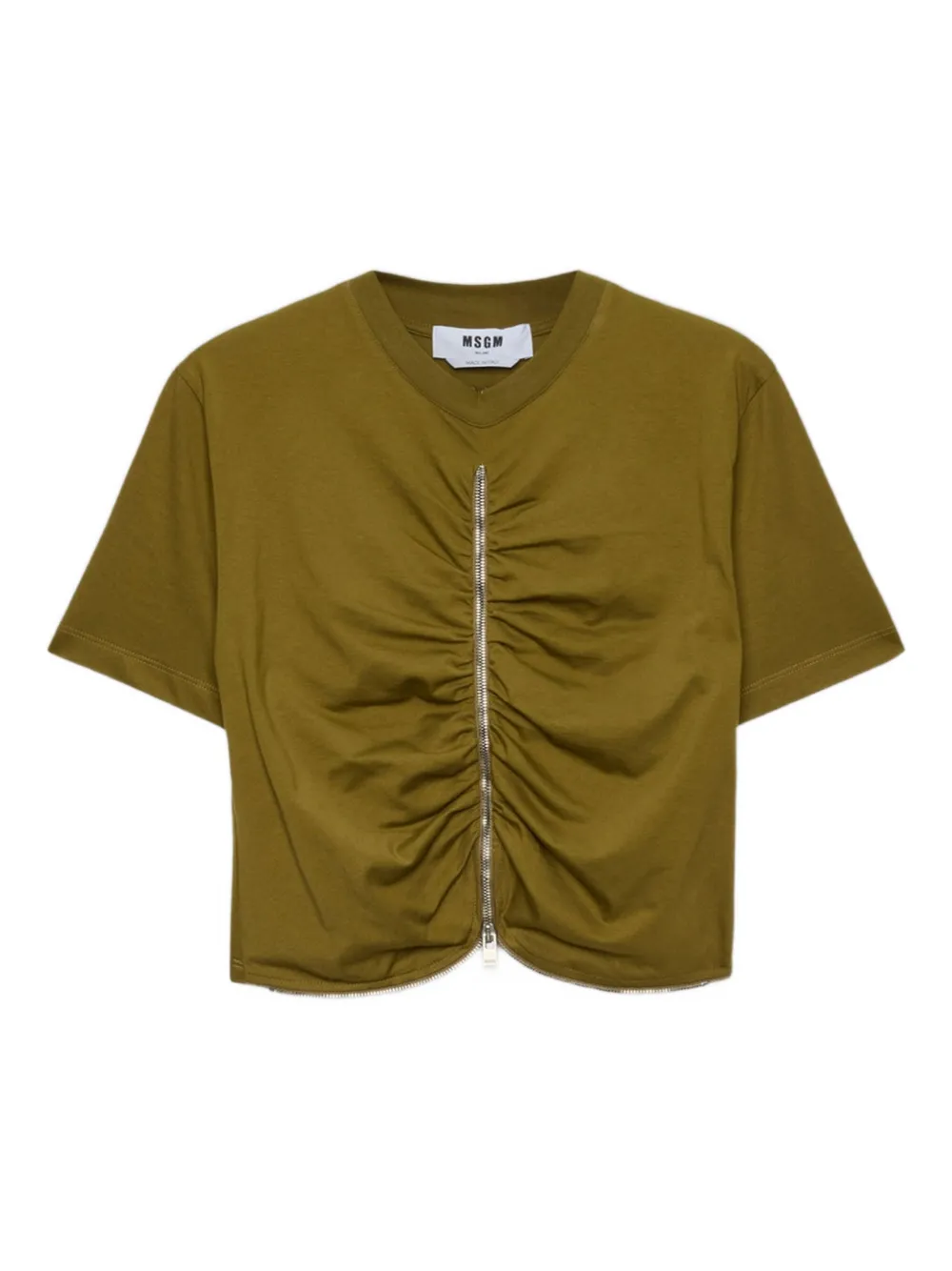 

Футболка с молнией Msgm, зеленый
