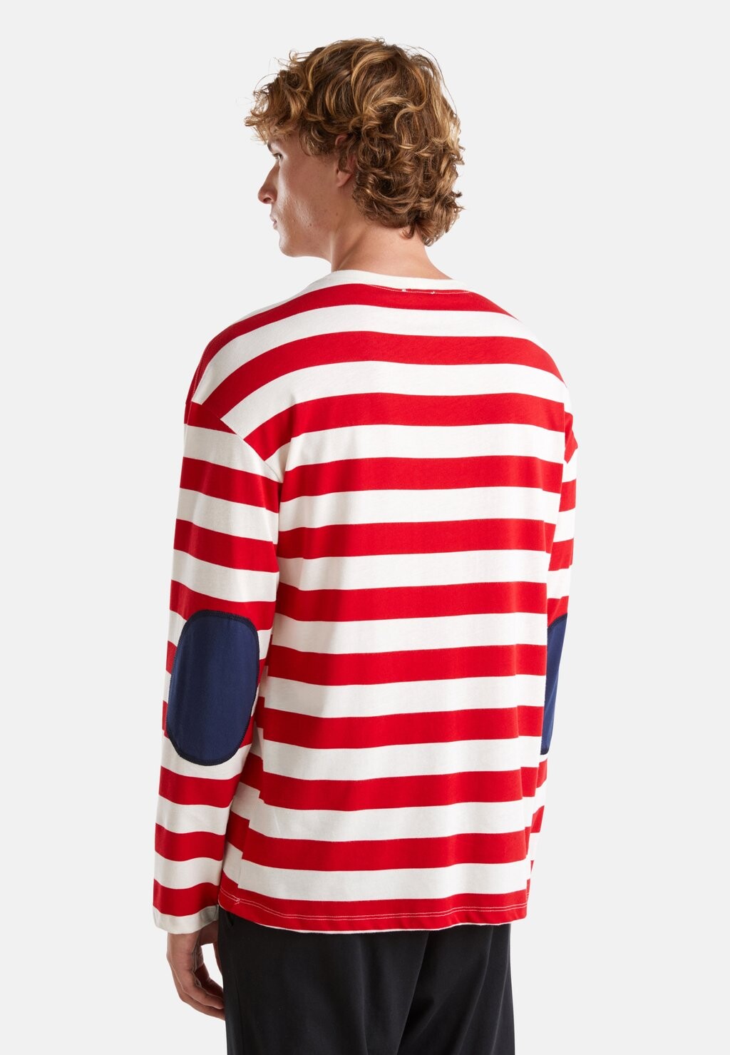 

Топ с длинными рукавами CONTRASTING PATCHES ON SLEEVES United Colors of Benetton, белый