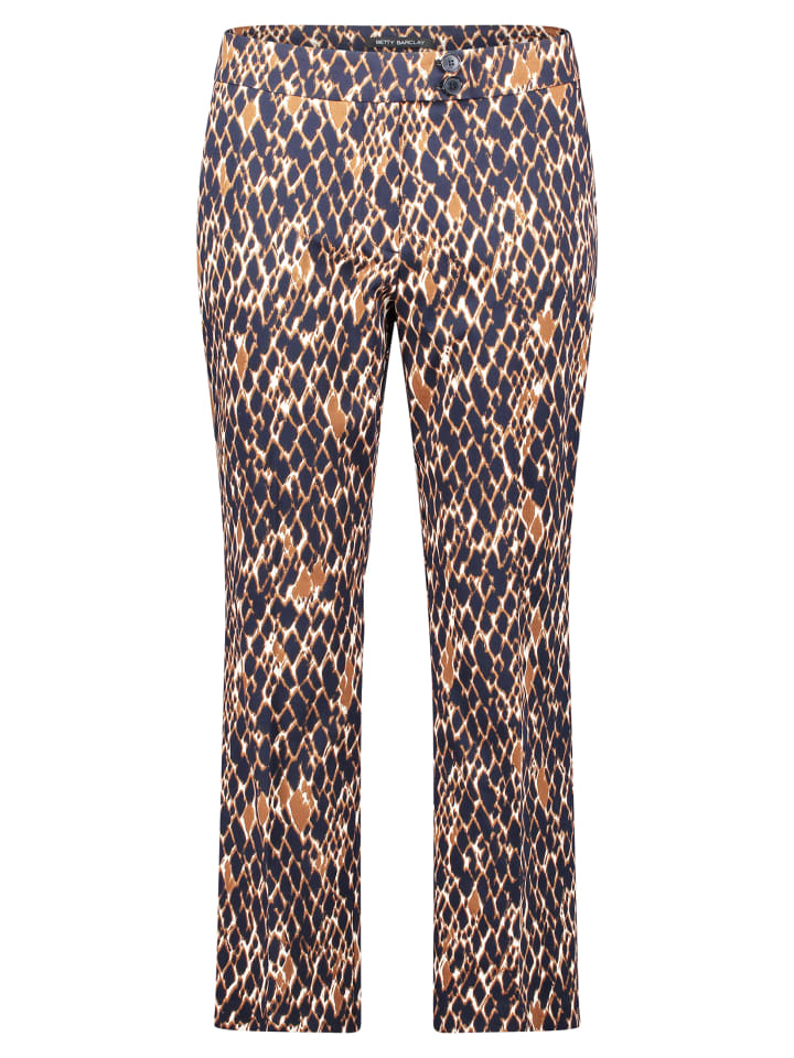 

Betty Barclay Деловые брюки со складками, темно-синего/коричневого цвета