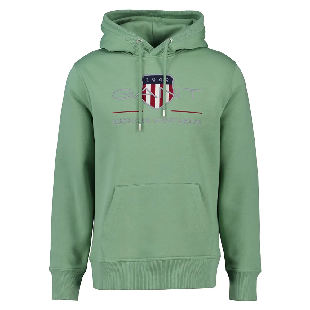 

Худи Gant Archive Shield Regular Fit, зеленый