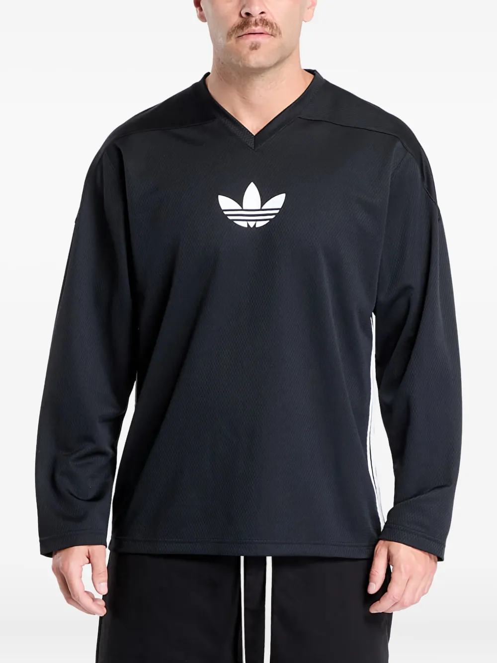 Футболка Adicolor с длинными рукавами и логотипом Adidas, черный — фото 3