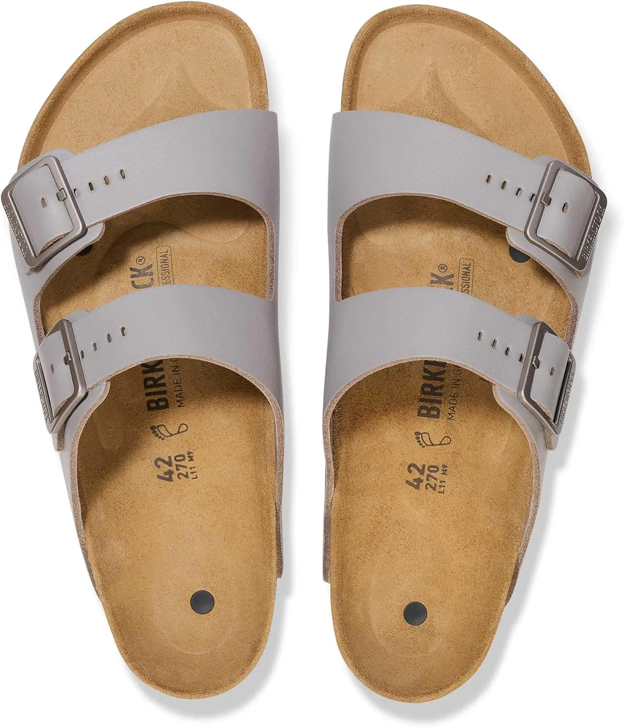 Сандалии Birkenstock Arizona Pro ESD для мужчин и женщин с эргономичной стелькой, нескользящей подошвой и регулируемыми пряжками, антистатические, Gun Metal — фото 3