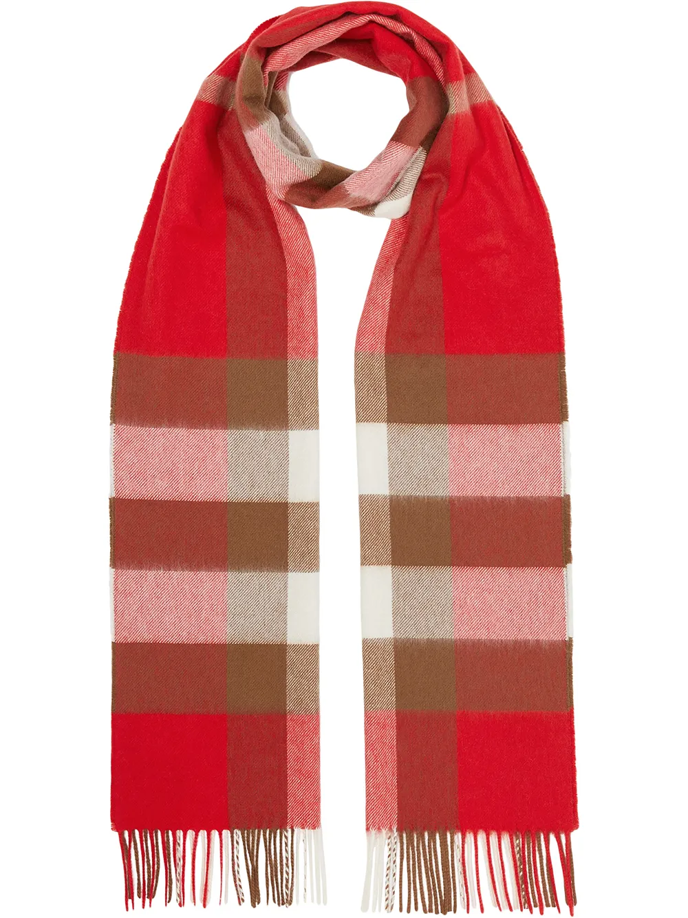 

Кашемировый шарф в клетку BURBERRY, красный