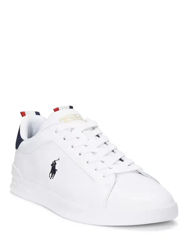 Кожаные кроссовки Polo Heritage Court II Ralph Lauren, White Navy — фото 2