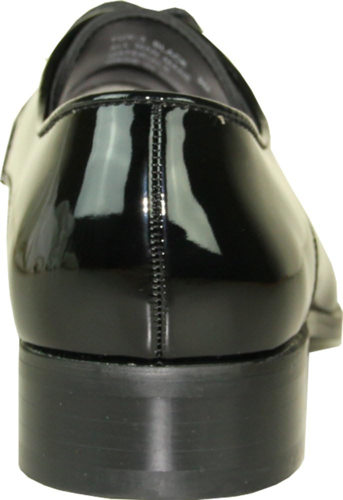 Мужские туфли VANGELO TUX-7 с смокинговым дизайном, двухцветные, модный носок типа 'мокасин', из материала, не мнущегося, черно-белые лакированные — фото 3