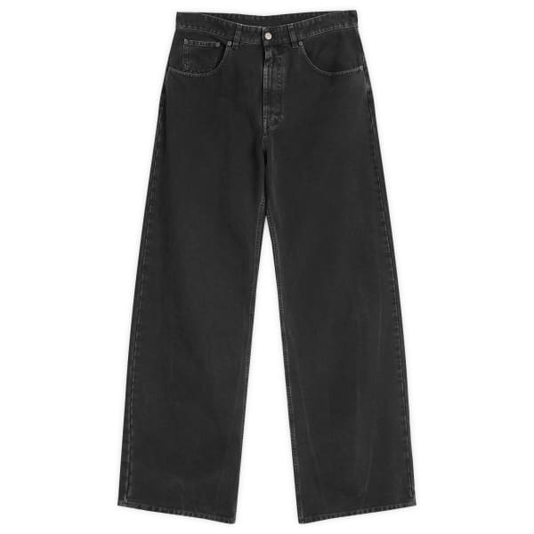 

Широкие черные джинсы с эффектом потертости Mm6 Maison Margiela, черный