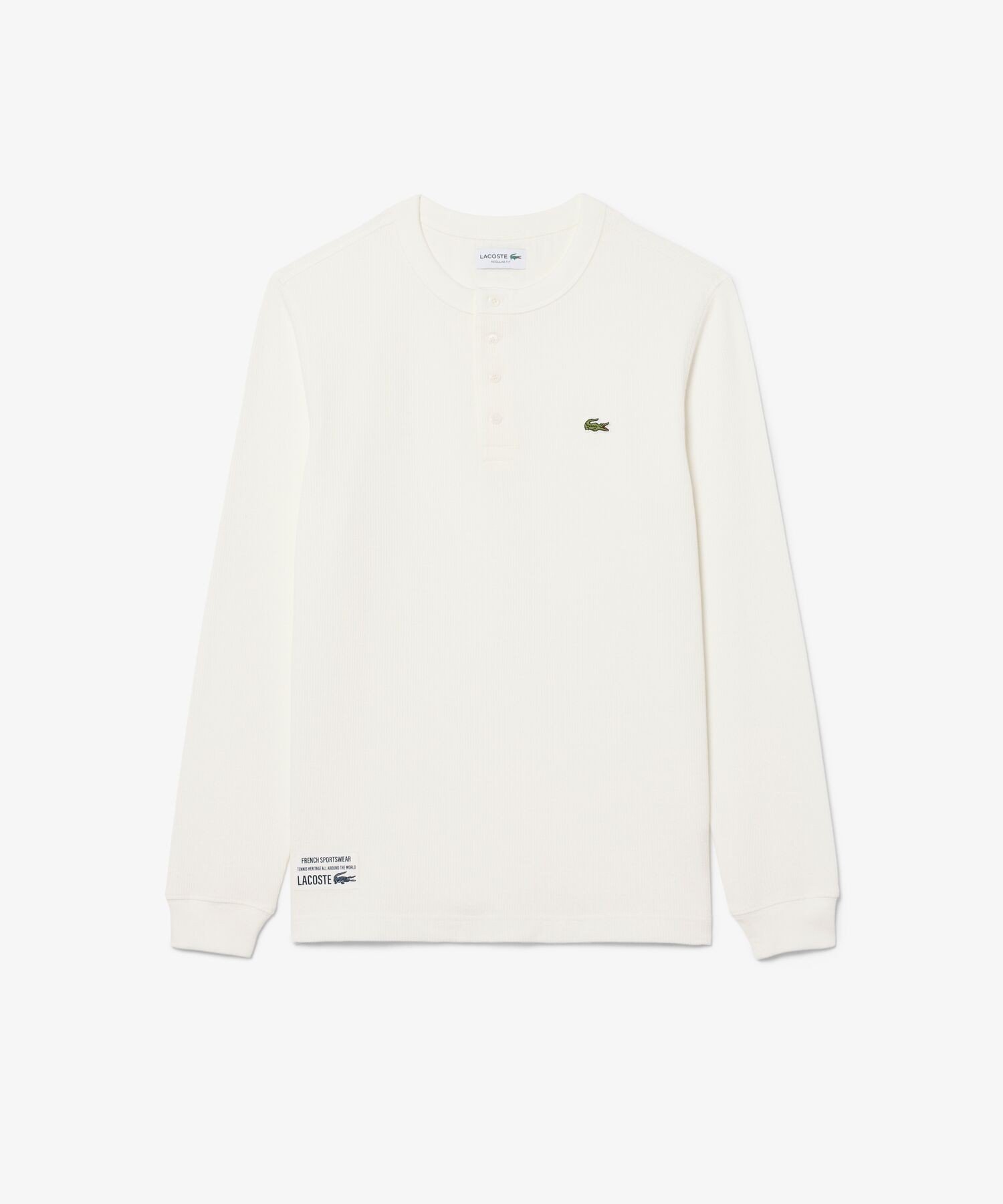 Футболка Henry с вафельным воротником LACOSTE, Off white — фото 4