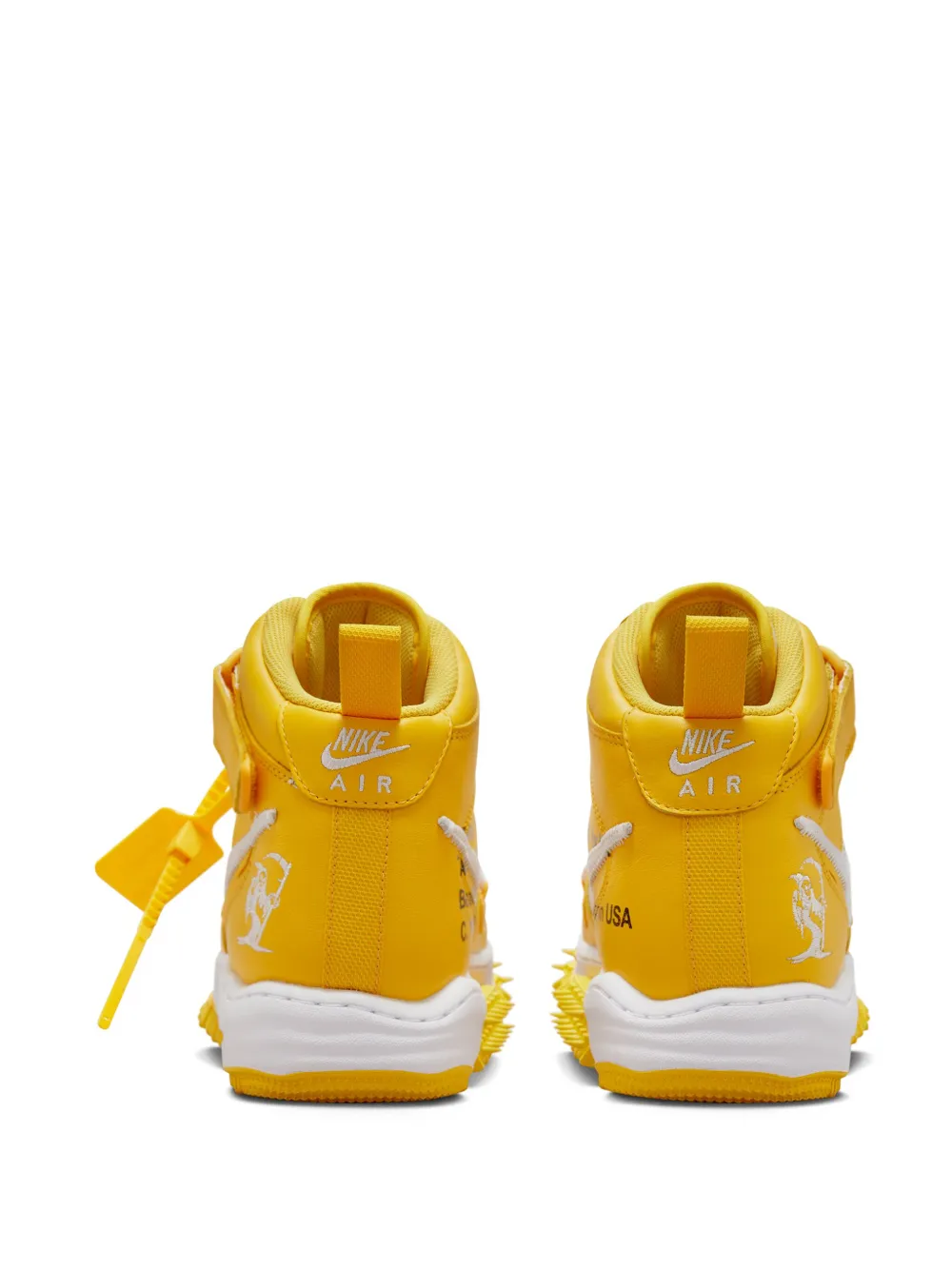 Кроссовки Air Force 1 Varsity Maize Nike X Off-White, желтый — фото 3