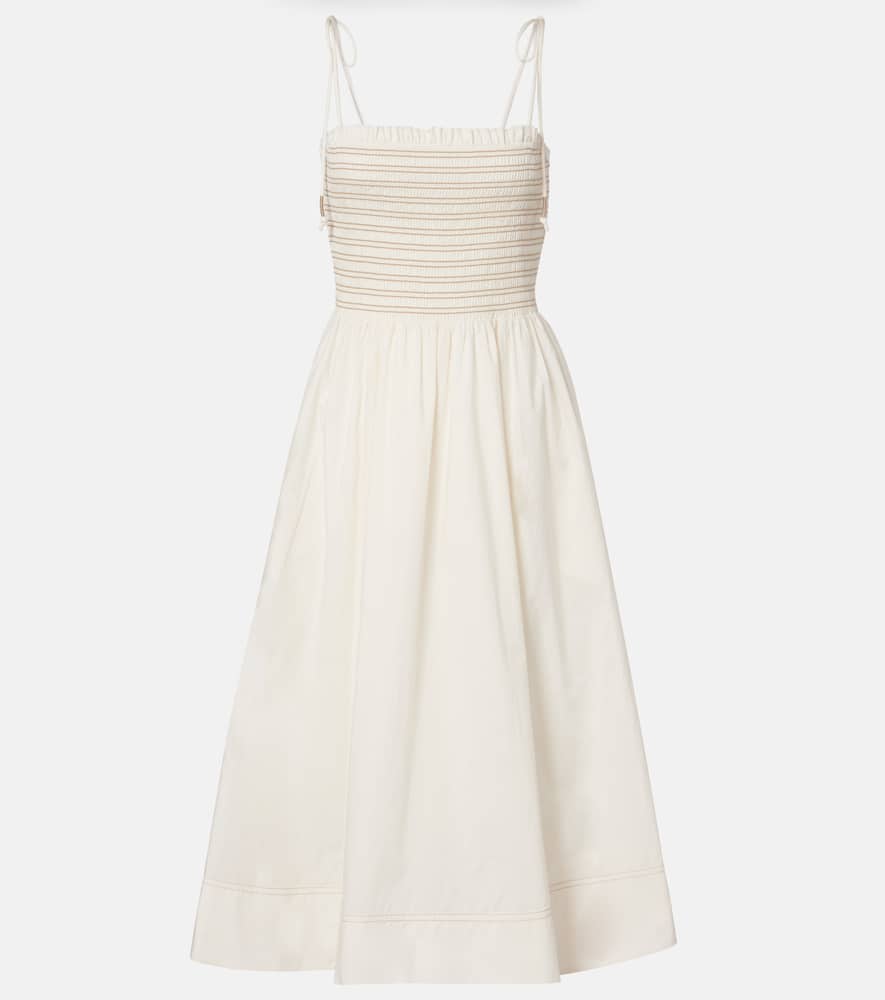 

Платье миди Kaela из хлопка со сборками Veronica Beard, Dove