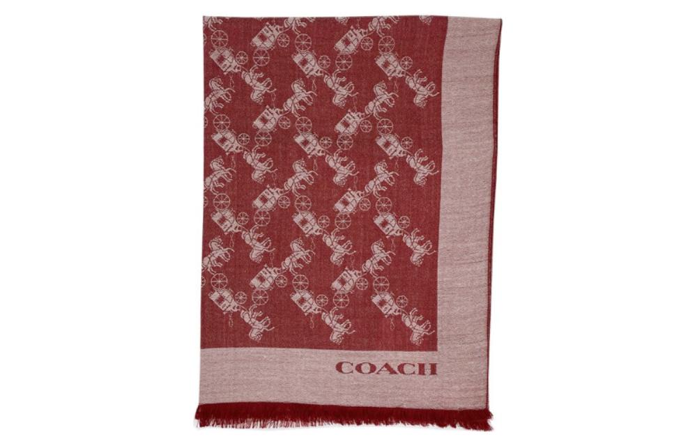 

Шелковый платок COACH вишневый красный