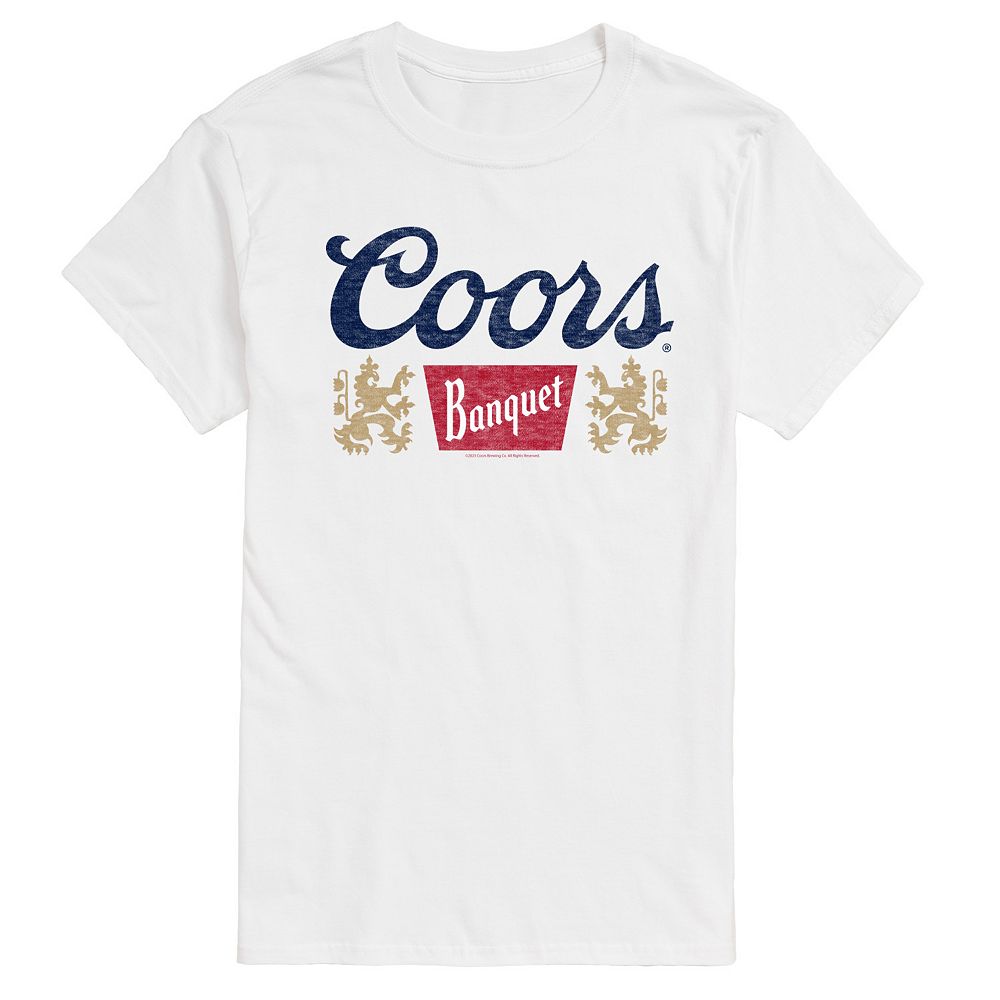 

Мужская футболка с логотипом Coors Banquet и графическим рисунком Licensed Character, белый