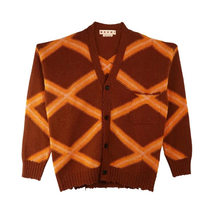 

Кардиган Marni Intarsia Argyle Cardigan, цвет Nougat