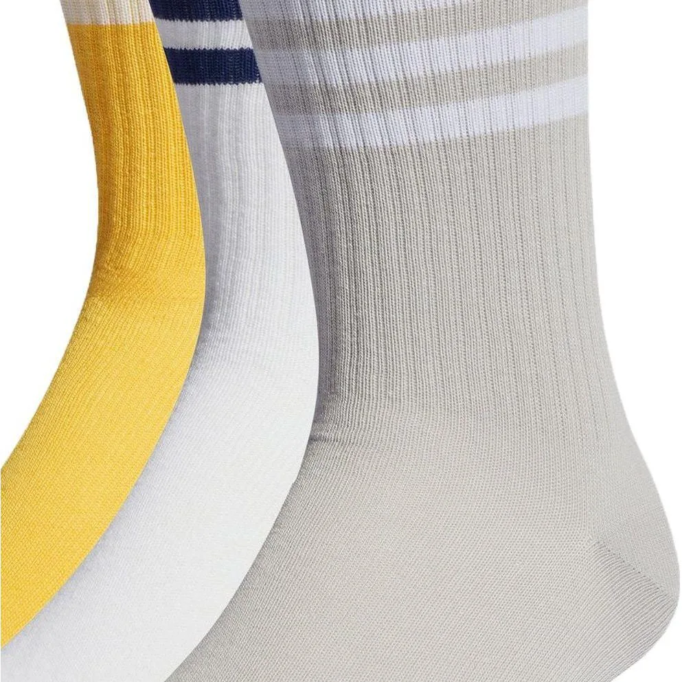 Унисекс носки до середины икры Adidas Originals, 3 Pack (Light Gray+White+Sunlight Yellow) — фото 4
