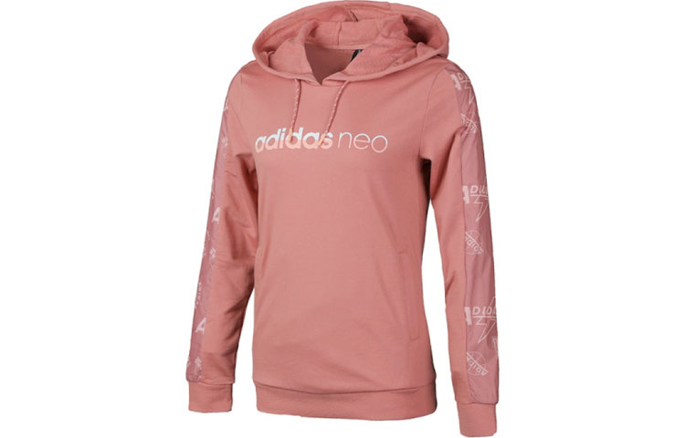 Женская блестящая пудровая толстовка Glossy Powder Adidas Neo, светло-розовый — фото 4