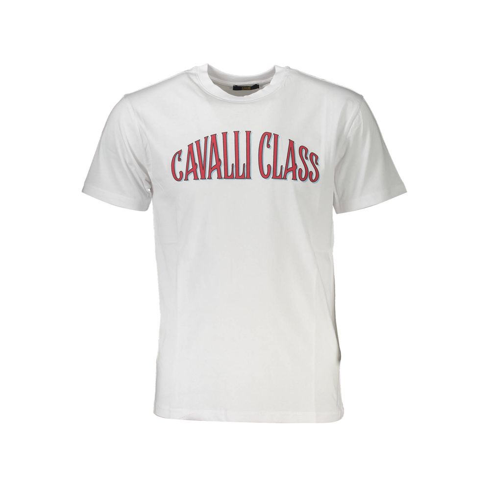 

Белая хлопковая мужская футболка cavalli CLASS