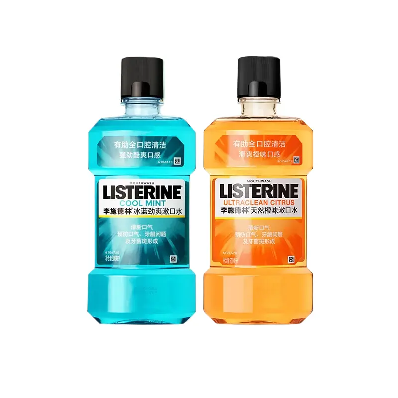 

Listerine Освежающие ополаскиватели для рта Ice Blue Zero Degrees с ароматом, освежающим дыхание, 500 мл + 500 мл