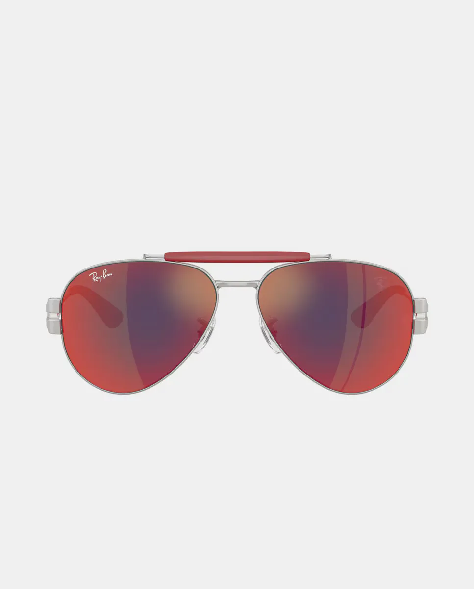 

Унисекс овальные металлические солнцезащитные очки Ray-Ban, серебряный