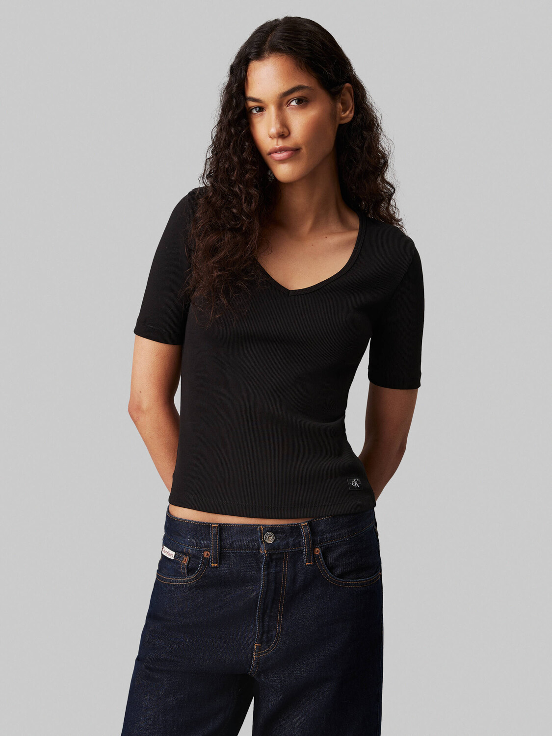 

Блуза CALVIN KLEIN JEANS Slim Fit, черный