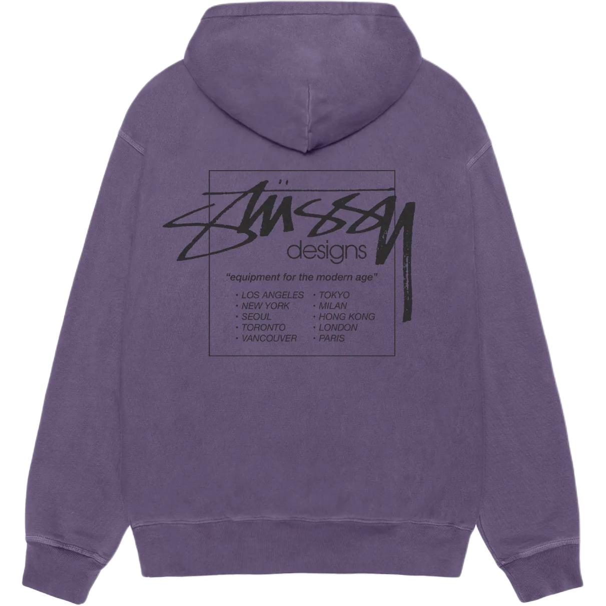

Модерн эйдж худи с молнией пигментной окраски Stussy, фиолетовый