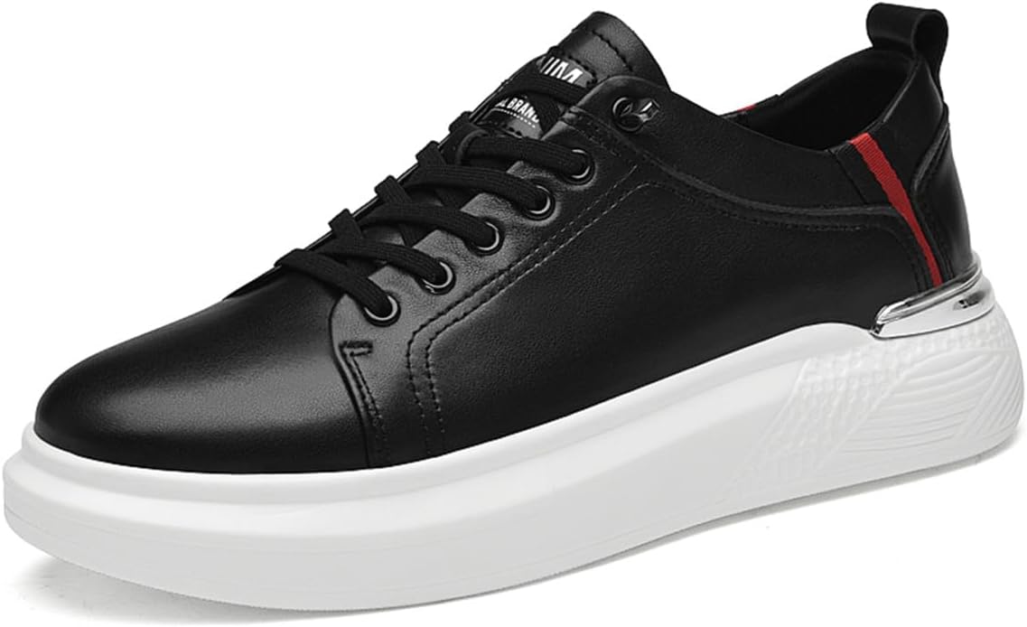 

Мужские лоферы на каблуке, слипоны с невидимым увеличением роста, повседневная обувь против скольжения, кожаные для ходьбы и вождения Ukuboxbag, черный