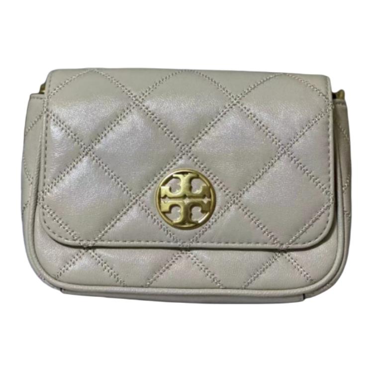

Сумка через плечо из овчины белого цвета Tory Burch